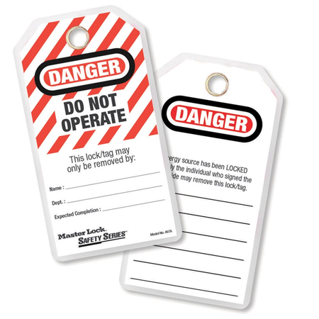 MASTERLOCK LAMINATED HEAVY DUTY TAG - 497A