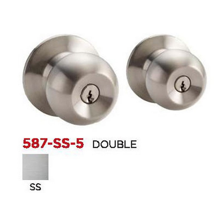 NELON CYLINDRICAL LOCK-ENTRANCE 587-5 DOUBLE LOCKSET SERIES