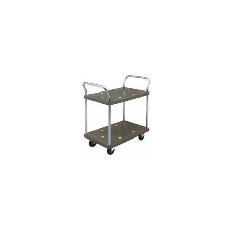 PRESTAR 2TIER PLASTIC TROLLEY 710X455MM 150KG PB104 2HANDLE
