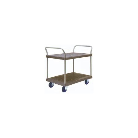 PRESTAR 2TIER PLASTIC TROLLEY 895X595MM 300KG PF304 2HANDLE